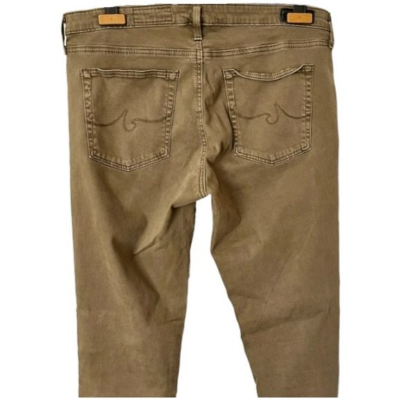 Adriano Goldschmied for Anthropologie Abbey Sateen Ankle Jeans - Olive - 32R - Picture 6 of 12